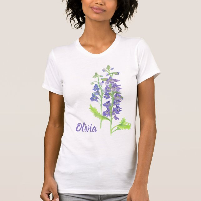 Camiseta Larkspur Watercolor T-Shirt (Frente)