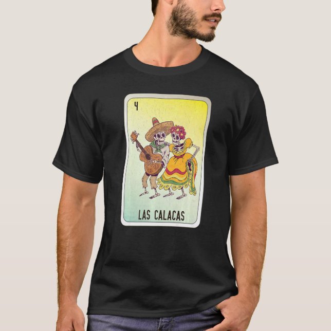 Camiseta Las Calacas Mexican Slang Lottery Bingo Cards   (Frente)
