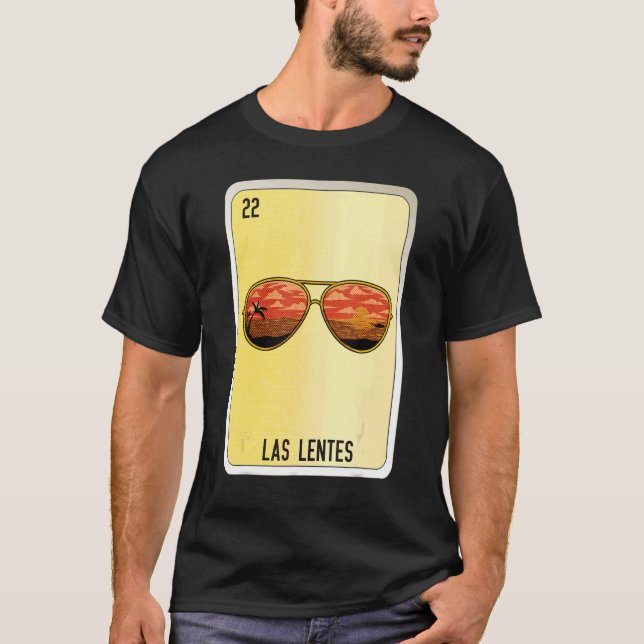 Camiseta Las Lentes Mexicano Slang Lottery Bingo Cards (Frente)