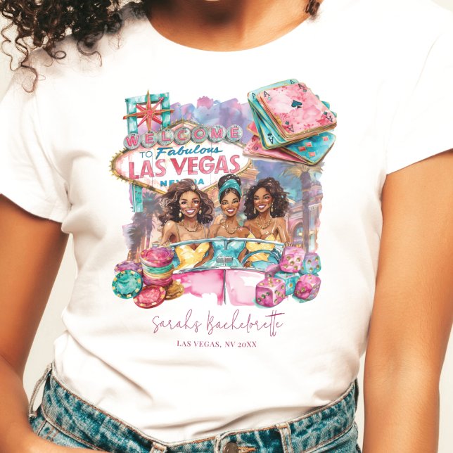 Camiseta Las Vegas Bachelorette Lux African American Girls (Criador carregado)