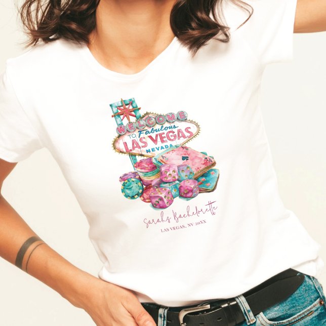 Camiseta Las Vegas Bachelorette Luxury Watercolor (Criador carregado)