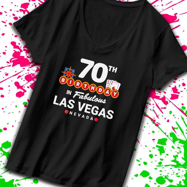 Camiseta Las Vegas Birthday Party - 70th Birthday In Vegas (Criador carregado)