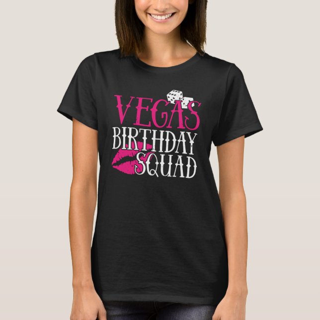 Camiseta Las Vegas Birthday Party Group Gift Vegas Squad (Frente)