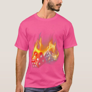 Camiseta Las Vegas Casino Dice Flame Fire Cool Graphic Tee
