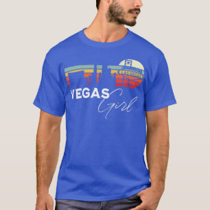 Camiseta Las Vegas Girl Retro Sunset City Skyline Souvenir