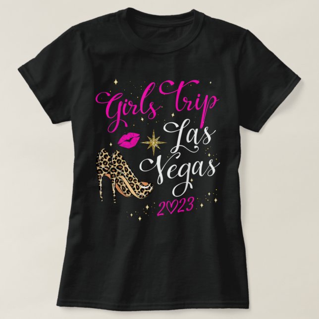 Camiseta Las Vegas Girls Trip 2023 Shirts Para Mulheres Bir (Frente do Design)
