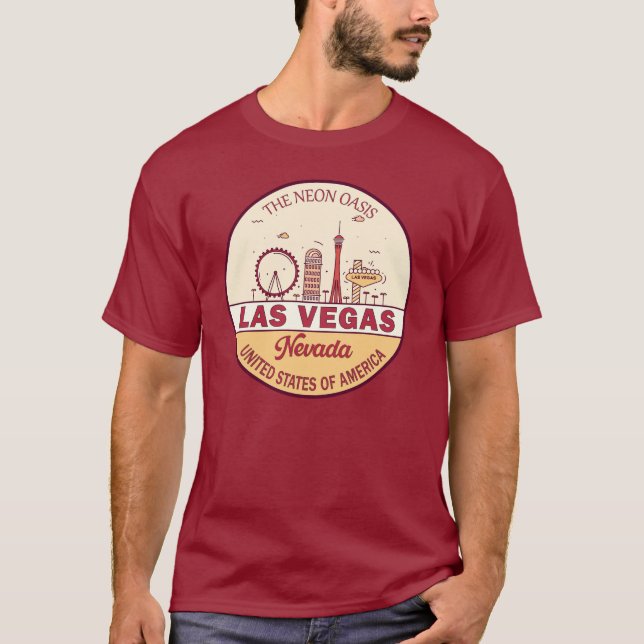 Camiseta Las Vegas Nevada City Skyline Emblem (Frente)