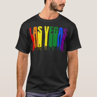 Camiseta Las Vegas Nevada Skyline Lgbtq Orgulho gay Rainbow