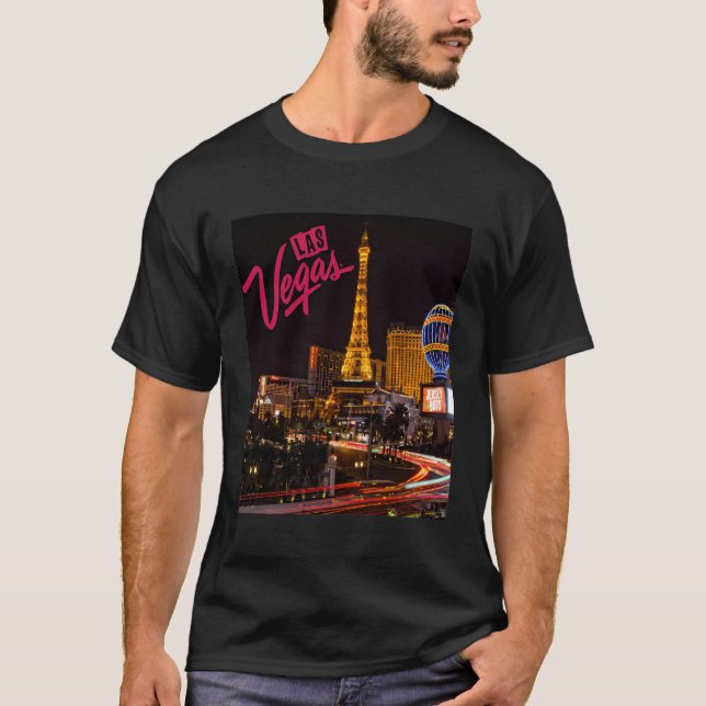 Camiseta Las Vegas Shirt Vegas Strip Night Souvenir An (Frente)