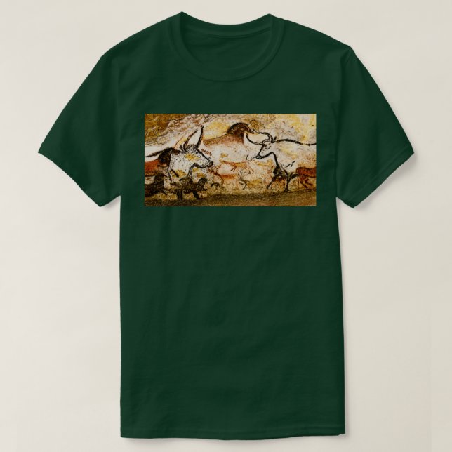 Camiseta Lascaux Hall of the Bulls Deer and Aurochs 1 (Frente do Design)