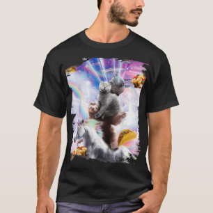 Camiseta Laser Olhos Espaço Guiné Porco Gato Sloth Unicorn 