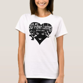 Camiseta Lashes de fibra 3D me dão asas (camada preta)