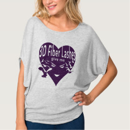 Camiseta Lashes de fibra 3D me dão asas (camada roxa)