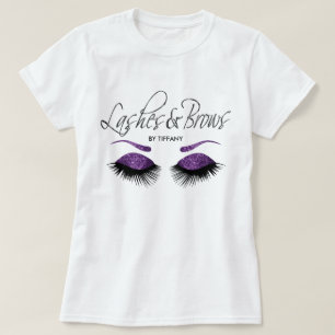 Camiseta Lashes e Brows - Roxo