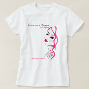 Camiseta Lashes Manicure Cabelo Rosa Bela Branding