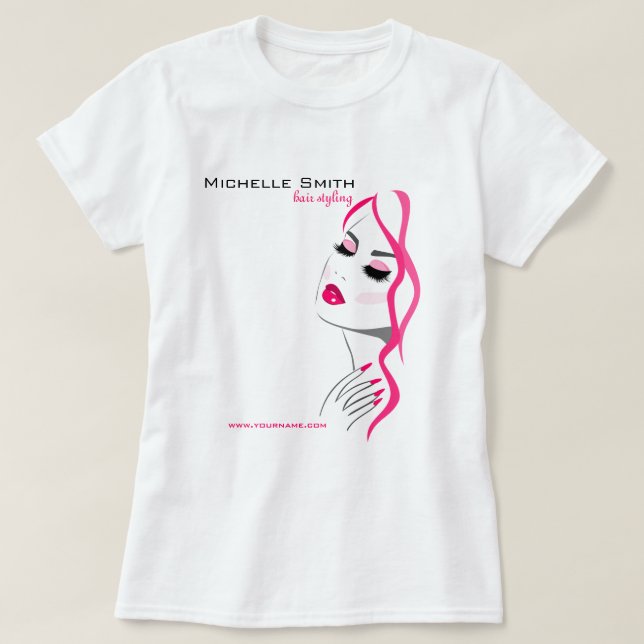 Camiseta Lashes Manicure Cabelo Rosa Bela Branding (Frente do Design)