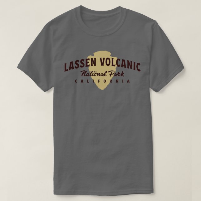 Camiseta Lassen: Parque Nacional Vulcânico Arrancado Texto  (Frente do Design)