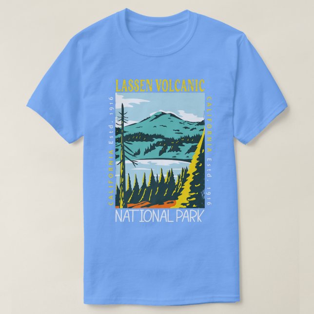 Camiseta Lassen Volcanic National Park California Distresse (Frente do Design)