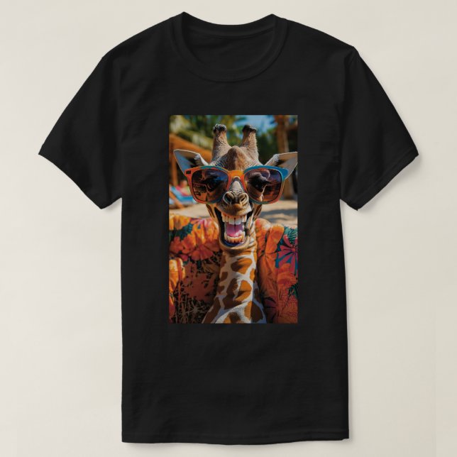 Camiseta Lässige Giraffe mit Sonnenbrille (Frente do Design)