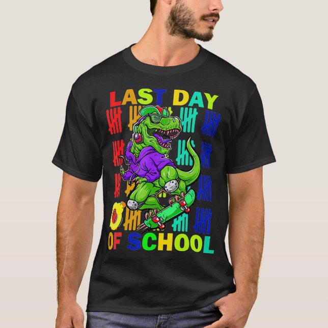 Camiseta Last Day Of School Funny Dinosaur Last Day Teacher (Frente)
