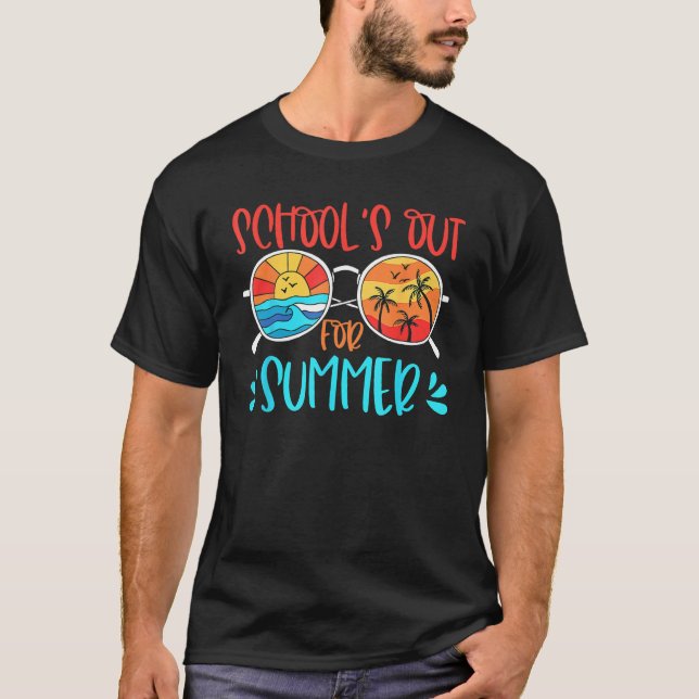 Camiseta Last Day Of School Retro Schools Out For Summer (Frente)