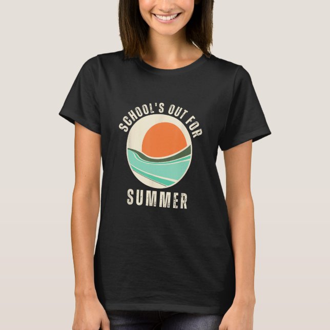 Camiseta Last Day Of School Retro Schools Out For Summer Te (Frente)