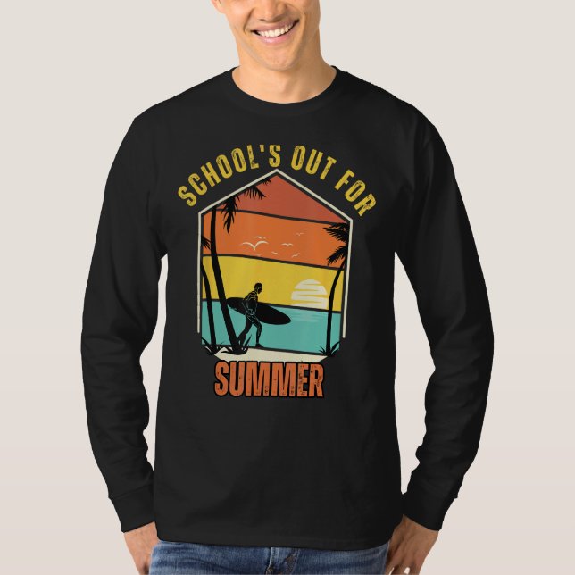 Camiseta Last Day Of School Retro Schools Out For Summer Te (Frente)