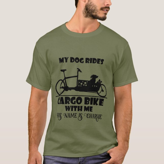Camiseta Lastenfahrrad, Cargo bike, Hund mit Name, (Frente)