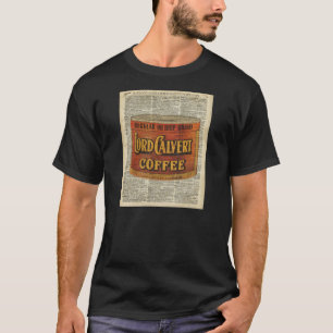 Camiseta Lata de café retro do vintage na página velha da