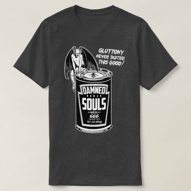 Camiseta Lata De Malditas Almas Humanas (Frente do Design)
