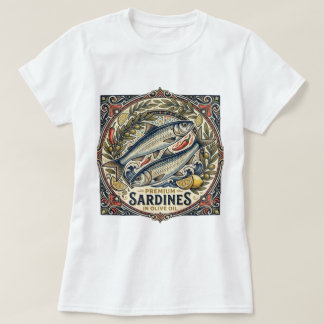 Camiseta Lata de Sardinha Marroquina Vintage Retro Costeiro