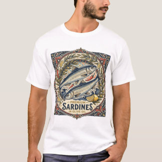 Camiseta Lata de Sardinha Marroquina Vintage Retro Costeiro