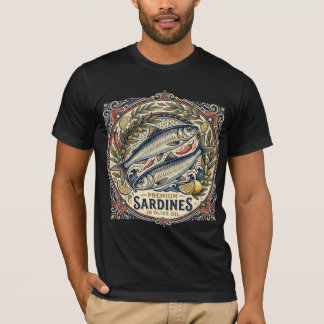Camiseta Lata de Sardinha Marroquina Vintage Retro Costeiro