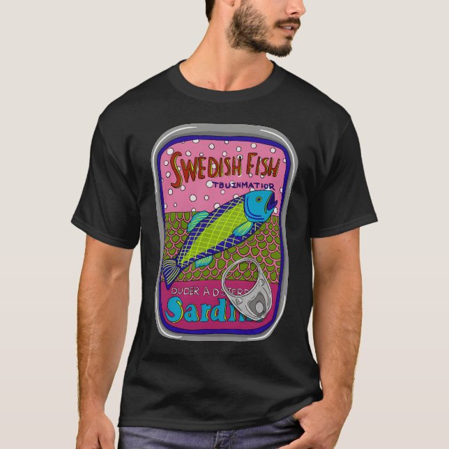 Camiseta Lata de Sardinha Peixe Sueco (Frente)