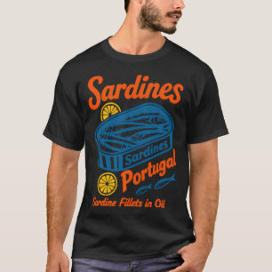 Camiseta Latas de Sardinha em Portugal Arte — Ilustração de