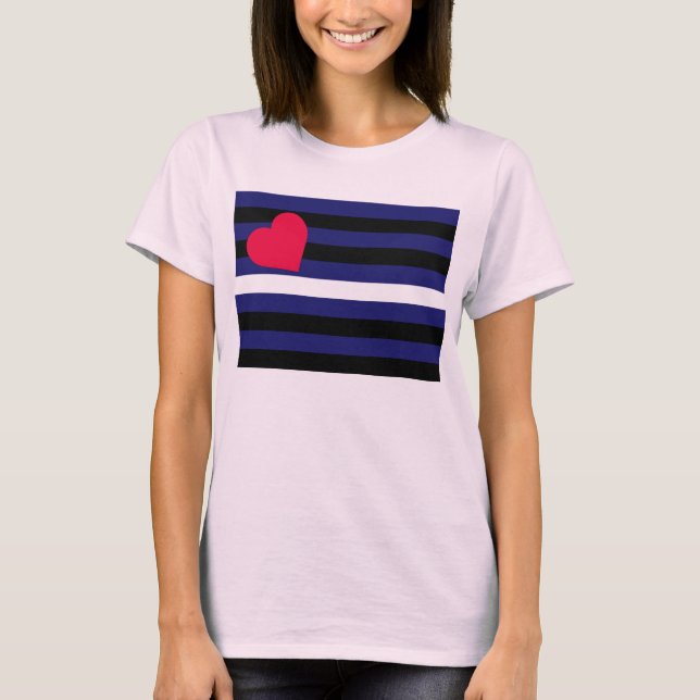 Camiseta Látex de couro e de orgulho de BDSM bandeira (Frente)