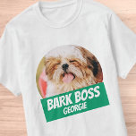 Camiseta Latido Chefe Pet Dog Foto Moderna Legal Simples<br><div class="desc">Design é simples com um fundo de cores simples e sans serif typografia para um olhar de super-herói.</div>