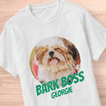 Camiseta Latido Chefe Pet Dog Foto Moderna Legal Simples<br><div class="desc">Design é simples com um fundo de cores simples e sans serif typografia para um olhar de super-herói.</div>