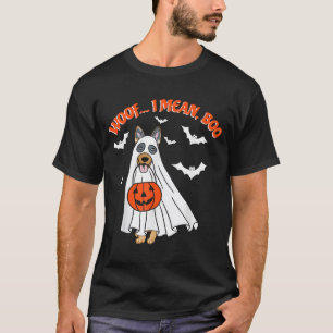 Camiseta Latido Significa Boo Cachorro Fantasma Divertido H