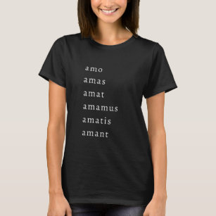 Camiseta Latim "Amo, Amas, Amat", Tee feminino