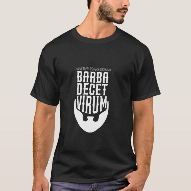 Camiseta Latim - Barba decet virum (Frente)