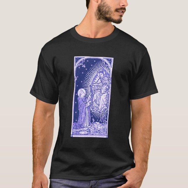 Camiseta Latim Nossa Senhora Da Inspeção De Rosary Marian J (Frente)