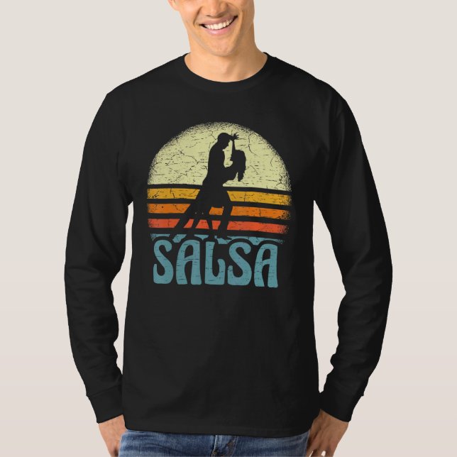 Camiseta Latim retrô Salsa para música latina Dança Salsa (Frente)