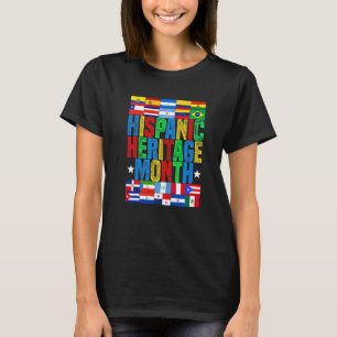 Camiseta Latina Bandeira Patrimônio Hispânico Mês Lati