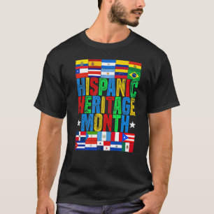 Camiseta Latina Bandeira Patrimônio Hispânico Mês Lati