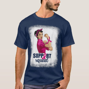 Camiseta Latina Girl Breast Cancer, Esquadrão de Suporte Fo