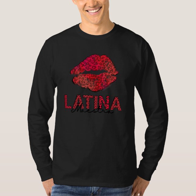 Camiseta Latina Maestra leopard Latina Teacher Hispanic tea (Frente)