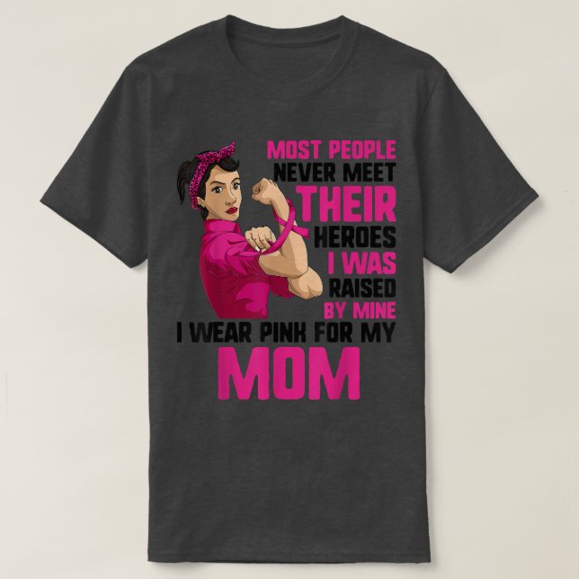 Camiseta Latina Woman I Wear Pink For My Mom  Breast Cancer (Frente do Design)