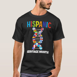 Camiseta Latino-Americano Bandeiras Hispânicas Mês Patrimôn