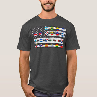 Camiseta Latino Countries Hispanic Heritage Month Flags Dis